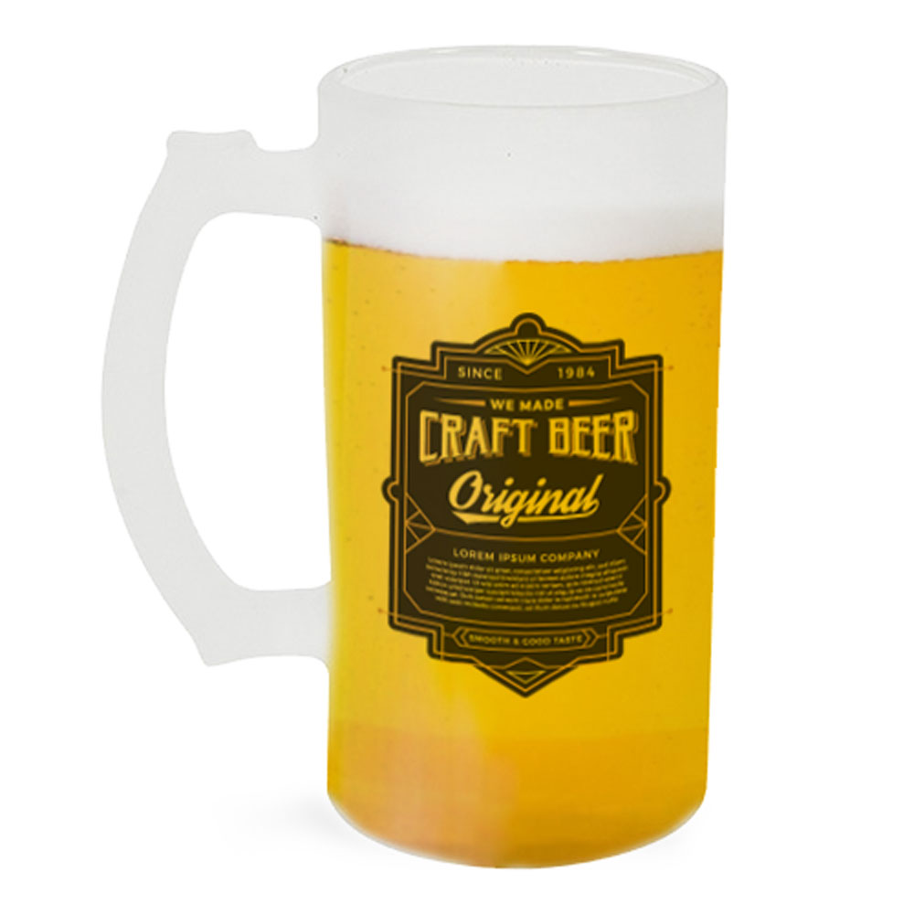 16 oz Frosted Glass Beer Stein
